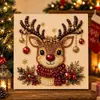 Pintura de Perlas Navideñas 5D Más Vendida en Amazon Set DIY Papá Noel Reno Pintura de Diamantes Hecho a Mano Decoración del Hogar