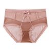 Sexy renda meia-cintura da menina cueca semi-transparente sem costura luz de luxo cetim mulheres cuecas seda virilha quadril lifting