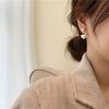 Aretes de Corazón Pequeño Simple de Plata 925 con Perla Aretes Coreanos Dongdaemun para Niña Aretes Populares Versátiles Elegantes