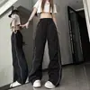 2026 Nuevo Estilo Americano Disparo Real Calle Alta Americana Pantalones de Cremallera con Retazos Moda Nuevo Diseño Holgado Pantalones Rectos
