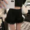 Shorts Negros Mao Mao con Botas para Mujer 2024 Nuevo Conjunto Otoño e Invierno Cintura Alta Nicho Forma A Pantalones Cortos de Base