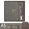 Conjunto de Caixa de Presente com Logotipo Personalizado para Caderno Caderno de Alta Qualidade com Fivela em Forma de U A5 Livro de Registro para Reuniões de Trabalho