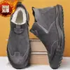 Sapatos Masculinos Cuidadosamente Selecionados Inverno 2025 Forrados com Lã Espessados Camurça Cano Alto Algodão para Heattech e Reter Temperatura Neve do Nordeste Botas Grandes de Algodão