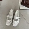 Primer Encuentro Temporada 2026 Nuevo Otoño Zapatos Planos Mary Janes Franceses Puntos Pequeños Lazo Correa de Doble Hebilla Zapatos de Mujer