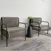 Silla Sofá Trenzada con Cuerda para Exteriores, Invernadero, Jardín, Bienes Raíces al Aire Libre, Juego de Tres Piezas de Silla Trenzada con Cuerda, Muebles Combinables, Arte de Ratán