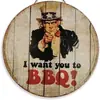 Suministro Transfronterizo Al Por Mayor Retro Barbacoa Parrillada Logotipo Tabla de Madera Pintura Restaurante Colgante de Pared Puerta Letrero de Puerta de Bienvenida de Madera
