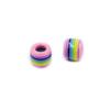 Cuentas Arcoíris Cuentas de Agujero Grande Cuentas de Barril de Resina Rayadas de Color Mixto Adorno para la Cabeza Pulsera Cuentas para Ropa Cuentas Sueltas Accesorios para Joyería DIY