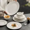 Platos de cerámica con relieve de fábrica, aptos para vajilla de color crema bajo cubierta, cuencos y platos, cuencos y palillos, plato de cena para inauguración de la casa.