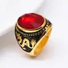 Anillo retro chapado en oro de 24L con diseño de dragón ovalado para hombre, con explosión de Amazon, de Zhenrong, de origen transfronterizo.