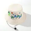 Chapéu de Pescador Infantil para Viagem ao Ar Livre Desenho Animado Dinossauro Chapéu de Sol à Prova de Vento para Meninos e Meninas Chapéu de Bebê Fofo Fabricante Chapéu Bacia