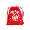 Fornecimento Transfronteiriço de Sino de Natal Reutilizável com Estampa de Veludo Natalino Bolsos para Presente Suporte para Personalização de Acordo com Desenhos