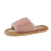 Pantuflas de felpa gruesa para otoño e invierno para mujer, pantuflas planas de algodón antideslizantes para interior, pantuflas tipo sandalia de felpa casuales y cómodas
