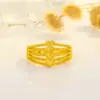 Anillo con forma de corazón de amor de cinco líneas Kaiwei oro arena abierto flor de coche corazón con forma de flor anillo femenino accesorios de moda transfronterizos