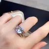 Anillo de Aguamarina Natural Anillo de Estilo Clásico Cara del Anillo Llena de Color Fuego Cada Piedra Piedra Principal 7x9mm Ventas Directas de Fábrica