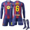 2526 Uniforme de Fútbol de Casa de Manga Larga del Barcelona No. 10 Camiseta Yamal No. 9 Lewandowski Set Nuevo de Invierno Otoño