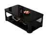 Mesa de Centro para el Hogar con Tapa de Cristal Templado de Doble Capa, Extra Gruesa, para Apartamentos Pequeños, Sala de Estar, Mesa de Invitados, Mesa Larga
