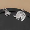 Prata de Lei S925 Vintage Tailandesa Feito à Mão Flor de Prata Elefante Pingente Pequeno Elefante Charme Fio de Contas DIY Acessórios de Prata