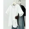 100kg Talla Grande Verano Nuevo Elegante Diseño Casual Camiseta de Manga Corta Irregular con Cuentas para Chicas Talla Grande 9954
