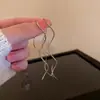 Pendientes Largos de Flecos Ondulados de Lujo Ligero de Nicho para Mujer, Pendientes de Diseño Simple, Elegantes para Ropa de Trabajo Geométrica, Pendientes Versátiles