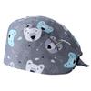 Gorro Quirúrgico Estampado Algodón Puro Ajustable con Botón con Banda Absorbente de Sudor Color Sólido Gorro de Sala de Operaciones para Doctor Gorro de Enfermera UCI
