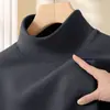 Nova Blusa Térmica Gola Alta Meia, Moletom de Manga Longa, Camisa Básica Lisa para Homens, Primavera e Outono 2026