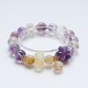 [Mantenha a Calma] Pulseira de Cristal Boliviano Natural Feminina Ouro Negro Cristal Super Sete Loiro Pulseira Venda por Atacado