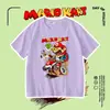 Camiseta de Super Mario ropa para niños, ropa de manga corta de Mario para niños, estampado de Mario para niños y niñas