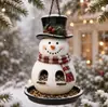 Navidad Nuevo Muñeco de Nieve Comedero para Pájaros Serie de Comederos para Pájaros de Navidad Artesanías de Resina