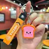 Llavero de Pan Tostado con Emoji de Colores Llavero de Goma Suave de PVC 3D Accesorio Creativo para Regalo Colgante de Bolsa