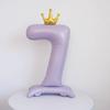 Balão de alumínio digital de coroa roxa creme de 42 polegadas em pé, decoração de cena de aniversário de crianças e meninas, ano um