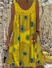 2023 Europeo y Americano AliExpress Amazon WISH Sin Mangas Encaje Plisado Patchwork Estampado Elegante Vestido Mujer
