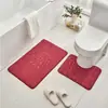 Tapete de Chão de Veludo Coral Pedregoso Transfronteiriço Conjunto de Duas Peças para Entrada de Banheiro, Tapete Absorvente de Água Antiderrapante para Banheiro