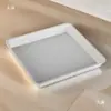 Base de Bandeja Cuadrada para Maceta con Flores, Bandeja Grande de Plástico Engrosado para Recoger Agua, Base de Resina Gris Cerámica de Imitación para Maceta