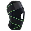 Rodillera deportiva con tiras, tejida de silicona antideslizante, soporte de cuatro resortes, transpirable, presurizada, para fitness, actividades al aire libre y montañismo