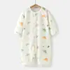 Roupas para Recém-Nascidos, Macacões de Bebê, Macacões para Venda por Atacado de Primavera e Verão, Roupas Finas com Ar Condicionado, Pijamas de Bebê de Manga Longa, Algodão