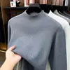 Suéter de Punto Grueso para Hombre Otoño e Invierno Talla Grande Mezcla de Lana Cuello Semi Alto Capa Base para Hombre Ropa para Hombre