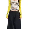 Elegantes jeans de mezclilla cruda con botones para mujer, nuevo modelo transfronterizo de otoño 2026, jeans curvos de cintura alta ajustables para mujer