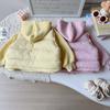 Traje de Niña Invierno Nuevo Estilo Moda Bebé Niña Cálido con Chaleco de Terciopelo Plus Sudadera con Capucha Conjunto de Dos Piezas