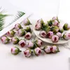 Brote de Rosa Artificial Retro Europeo DIY Hecho a Mano Estilo Bosque Cabeza de Rosa Accesorios de Flores Artificiales para Interiores Brote de Flor Envuelto a Mitad