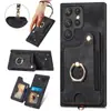Adecuado para Funda de Teléfono Móvil Samsung S25Ultra, Hebilla de Anillo Antirrobo, Correa para el Cuello, Soporte para Tarjetas, Funda de Cuero para S25Fe S26Plus