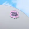 Insignia de Metal Creativa de Monstruo Rosa en Forma de Nube Papá y Mamá Accesorios Casuales Creativos de Dibujos Animados con Letras en Inglés Broche