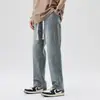 Jeans Retro Americanos con Cordón para Hombre Marca de Tendencia Pierna Ancha Casual Pantalones Largos Primavera y Otoño Nuevos Pantalones Rectos Holgados para Hombre