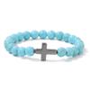 Pulsera cruzada para hombre 2023 nueva, cuentas de piedra de 8 mm, cuerda elástica, pulsera para hombre y mujer, pulsera de piedra del emperador de la creencia