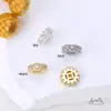 Anel de Roda Espaçador de Contas com Zircônia Inlaid Diamantada Banhado a Ouro 14K Preserva Cor Contas Soltas para DIY Colar de Mão Miçangas Material Acessórios