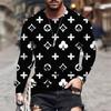 Comercio exterior transfronterizo Nueva camiseta de manga larga con cuello redondo y estampado digital 3D para hombre, camiseta deportiva de talla grande para hombre para figurar