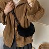 Bolsa Pequena Exquisita de Moda Transfronteiriça Estampa de Leopardo Feminina 2025 Nova Outono e Inverno Bolsa Croissant Retrô Fosca Transversal