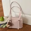 Bolsa Quadrada Pequena de Ombro para Mulheres, Estilo Suave de Verão Transfronteiriço, Bolsa de Mão Boston Versátil de Cor Sólida Simples para o Dia a Dia