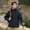 Chaqueta Impermeable con Costuras Selladas, Forro Polar para Calidez, Cierre Magnético, Chaqueta de Senderismo Estilo Montaña con Capucha, Cortavientos Unisex