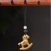 Chaveiro Cavalo de Balanço Esculpido em Madeira Cavalo Pequeno Seguro Criativo Pingente de Bolsa Corrente de Celular Atacado