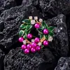 Broche de Planta e Flor Casual, Fresco e Versátil Design de Nicho Acessórios para Roupas Vestido Alfinete Liga Pérola